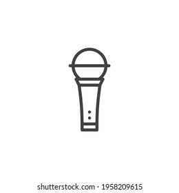 Wireless microphone line icon. linear style sign for mobile concept and web design. Karaoke microphone outline vector icon. Symbol, logo illustration. Vector graphics