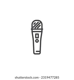 Wireless Microphone line icon. linear style sign for mobile concept and web design. Microphone outline vector icon. Symbol, logo illustration. Vector graphics