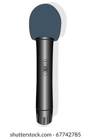 Wireless microphone with shadow on a white background