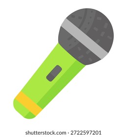 Micrófono inalámbrico Sing Grabación de sonido Ilustración vectorial de color plano Diseño de Plantilla