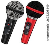 Wireless microphones isolated vector illustration on white background