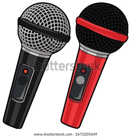 Wireless microphones isolated vector illustration on white background
