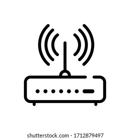 Wireless Modem With A Flat Vector Wifi Icon