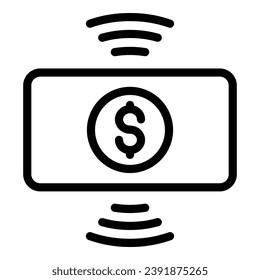 Wireless money charity icon outline vector. Social help. Volunteer investor