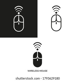 wireless mouse with different color black and white. mouse logo vector design