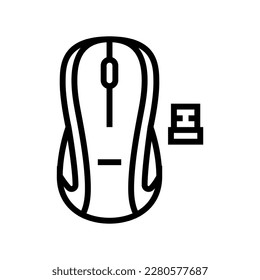 wireless mouse home office line icon vector. wireless mouse home office sign. isolated contour symbol black illustration