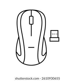 wireless mouse home office line icon vector. wireless mouse home office sign. isolated contour symbol black illustration