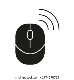 Wireless mouse icon black and white style vector