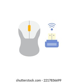 Wireless mouse icon in color, isolated on white background 