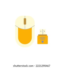 Icono de ratón inalámbrico en color, aislado en fondo blanco 