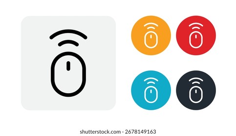 Wireless mouse icon in colorful circles