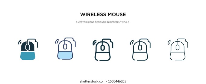 wireless mouse icon in different style vector illustration. two colored and black wireless mouse vector icons designed in filled, outline, line and stroke style can be used for web, mobile, ui