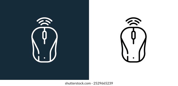 wireless mouse icon isolated on white and black colors. wireless mouse outline linear vector icon from computer peripherals collection for mobile apps, web and ui.