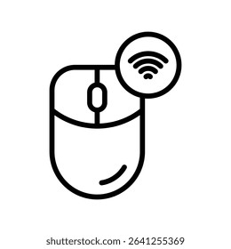 Wireless mouse icon outline set sign