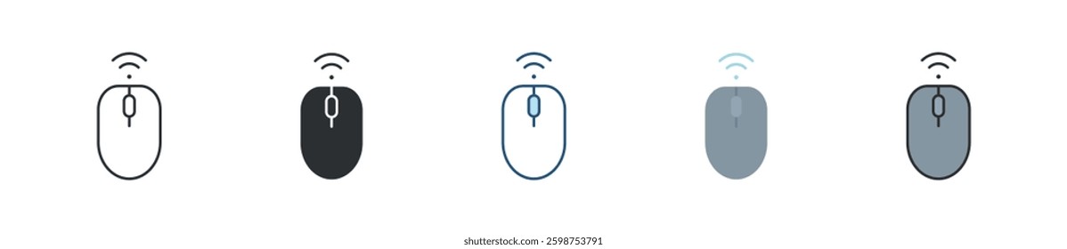 Wireless Mouse Icon Set Multiple Style Collection