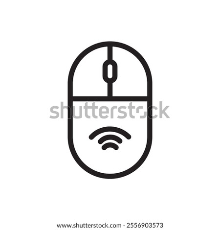 Wireless mouse icon Thin line art collection