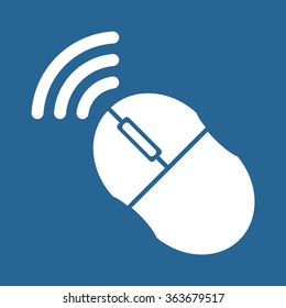 Wireless mouse icon, vector illustration. Flat design style