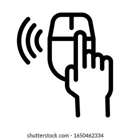 Wireless Mouse Icon Vector. Outline Wireless Mouse Sign. Isolated Contour Symbol Illustration
