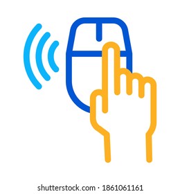 Wireless Mouse Icon Vector. Outline Wireless Mouse Sign. Isolated Contour Symbol Illustration