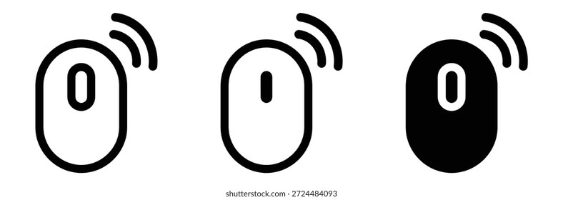 Ícones de mouse sem fio em diferentes estilos e cores,Ícone do mouse em conjunto de vetor sólido preto plano,ícone do mouse do computador, cursor do mouse do computador, estilo de contorno do ponteiro do mouse clique
