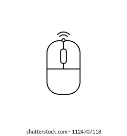 wireless mouse line. Element of computer parts for mobile concept and web apps illustration. Thin line icon for website design and development, app development. Premium icon on white background
