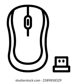 Wireless Mouse Line Icon Design For Personal And Commercial use