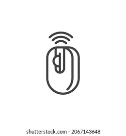 Wireless mouse line icon. linear style sign for mobile concept and web design. Computer mouse outline vector icon. Symbol, logo illustration. Vector graphics
