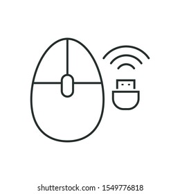wireless mouse - minimal line web icon. simple vector illustration. concept for infographic, website or app.