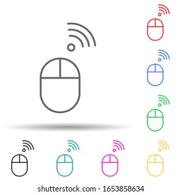 icono de estilo multicolor del ratón inalámbrico. Línea delgada simple, contorno vector de nuevas tecnologías iconos para ui y ux, sitio web o aplicación móvil