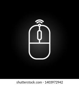 wireless mouse neon icon. Elements of computer hardware set. Simple icon for websites, web design, mobile app, info graphics