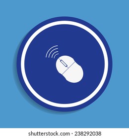 wireless mouse on a blue background, vector, EPS 10