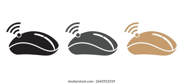 Wireless Mouse Silhouette Vector Illustration.