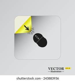 Wireless mouse, sticker  self-adhesive paper. Vector illustration EPS  8