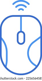 Wireless mouse technology icon with blue duotone style. Computing, diagram, download, file, folder, graph, laptop . Vector illustration
