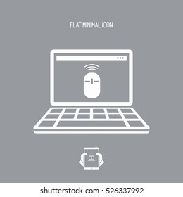 Wireless mouse - Vector flat minimal icon
