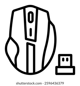 Wireless Mouse Vector Line Icon Design