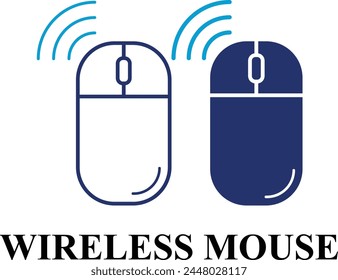 Wireless Mouse web icons in line and fill style. Set of high quality Information technology signs for web and mobile app. Colorful Editable icon set of IT and Gadgets.