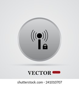 Wireless network access is closed, locked, vector,  EPS 10