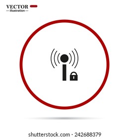 Wireless network access is closed, locked, vector illustration, EPS 10
