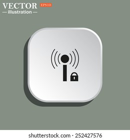 Wireless network access is closed, locked, vector illustration, EPS 10