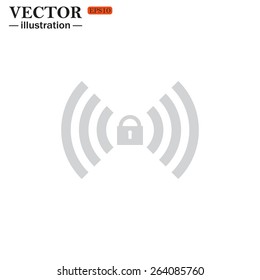 Wireless network access is closed, locked, vector illustration, EPS 10