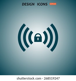 Wireless network access is closed, locked. icon. vector design