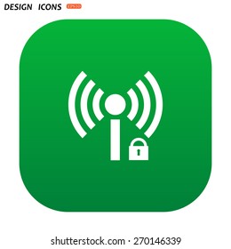 Wireless network access is closed, locked. icon. vector design