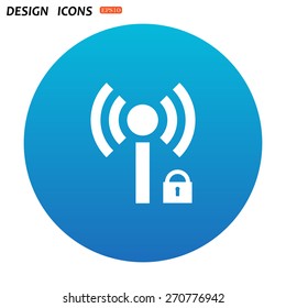 Wireless network access is closed, locked. icon. vector design