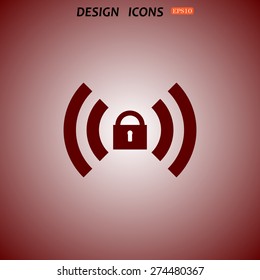 Wireless network access is closed, locked. icon. vector design
