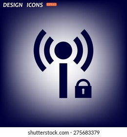 Wireless network access is closed, locked. icon. vector design