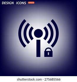 Wireless network access is closed, locked. icon. vector design