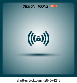 Wireless network access is closed, locked. icon. vector design