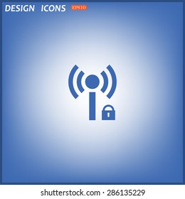 Wireless network access is closed, locked. icon. vector design