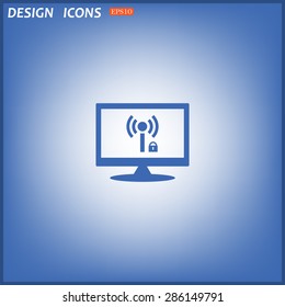 Wireless network access is closed, locked. icon. vector design